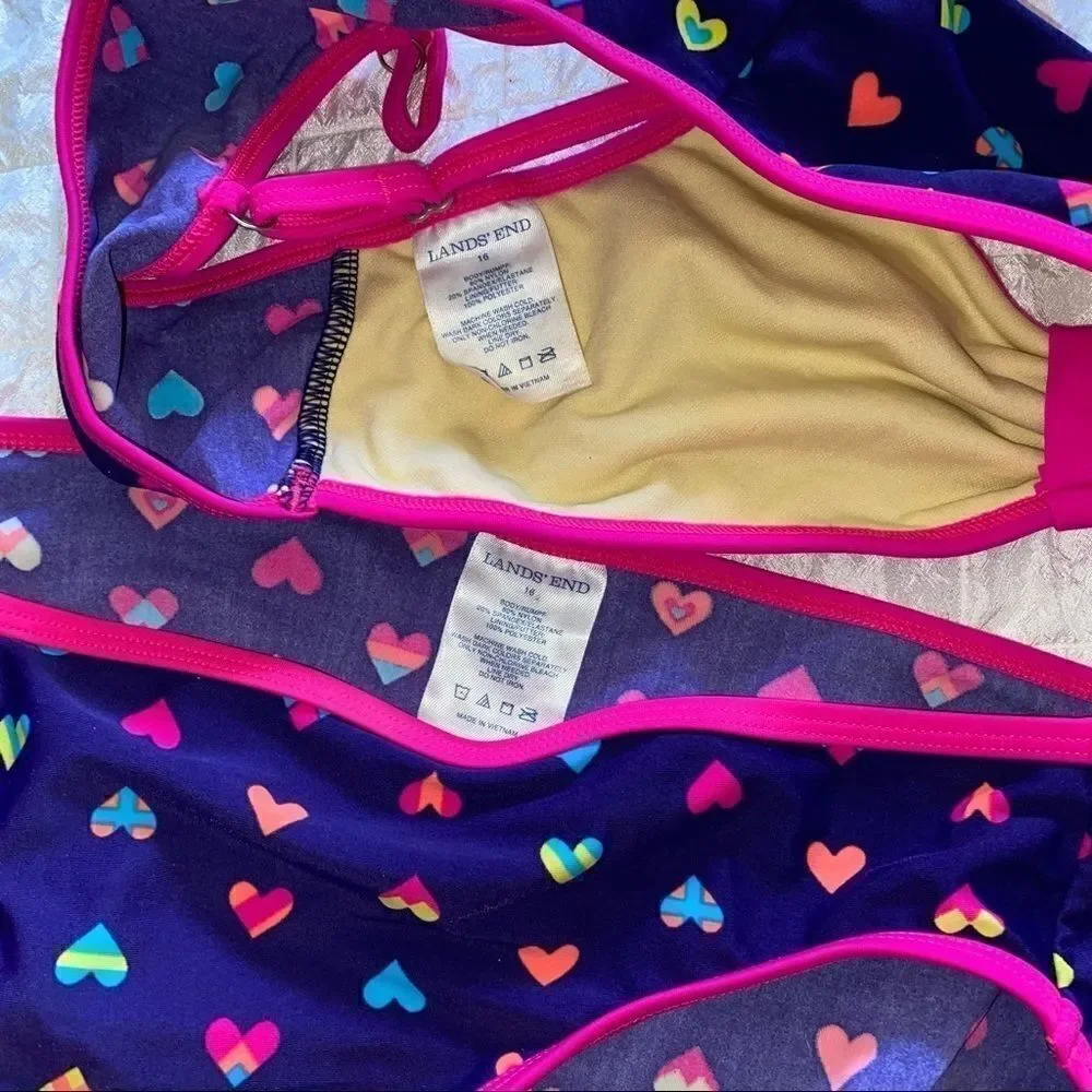 Girls 2 pc hearts bikini Sz 16